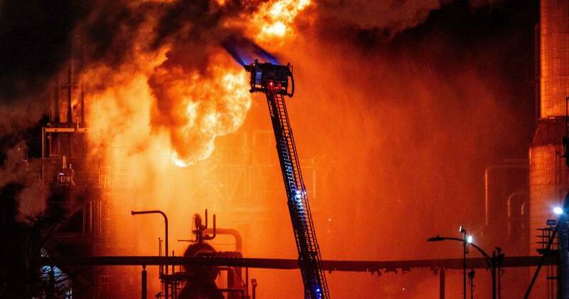 Massive fire erupts at oil refinery near Los Angeles