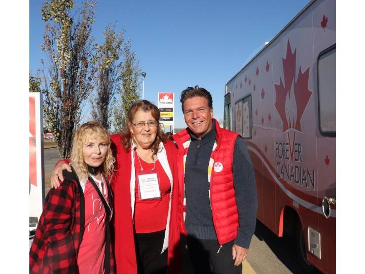 Forever Canadian bus in Whitecourt, Edson, Hinton against separation