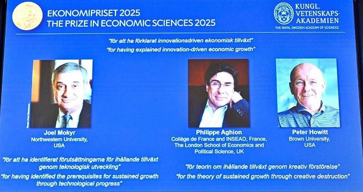 World Mokyr, Aghion and Howitt win 2025 Nobel economics prize