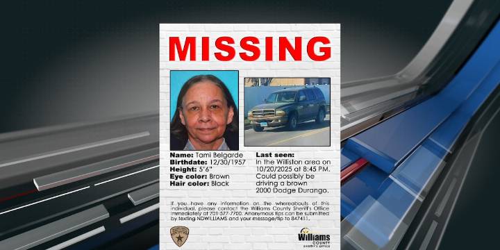 Missing person in Williams County