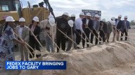 Gary, Indiana officials gather to celebrate groundbreaking for new FedEx distribution center, which will bring hundreds of jobs