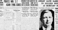 See the Oct. 13, 1925, front page: St. Louisan Dwight Davis named as Secretary of War