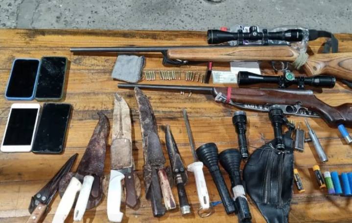 Sauce: seis detenidos con armas y carne de ciervo faenada ilegalmente