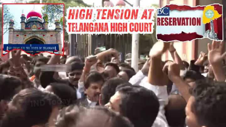 High Tension At Telangana High Court: BC Groups Protest: Calls For Bandh!