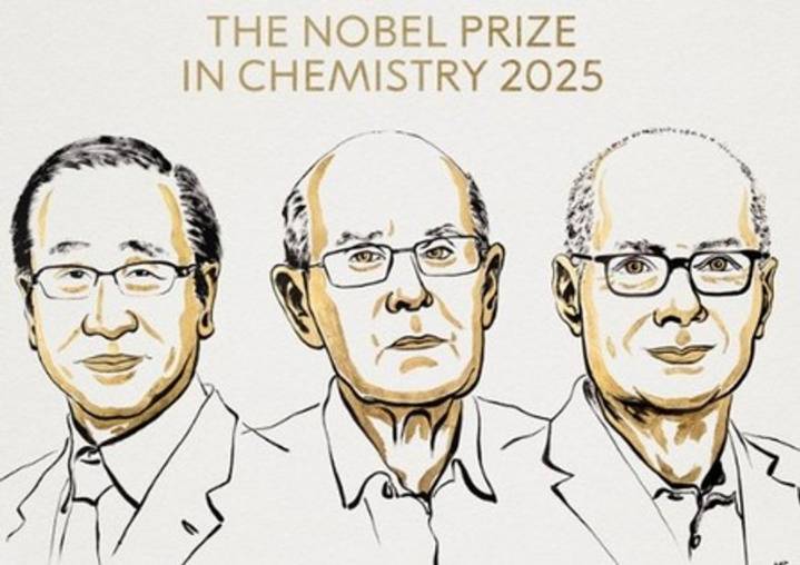 Three scientists awarded 2025 Nobel Prize in Chemistry for developing metal