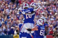 Which team will hand the undefeated Buffalo Bills their first loss?