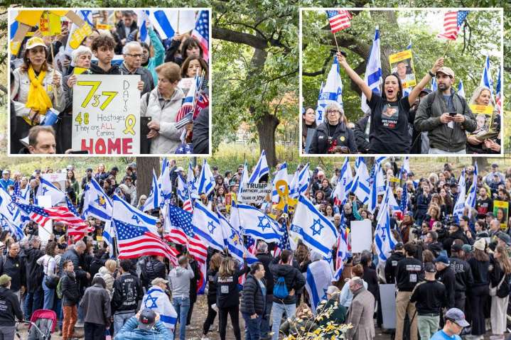 Hundreds celebrate Gaza cease-fire in Central Park on the eve of hostage release