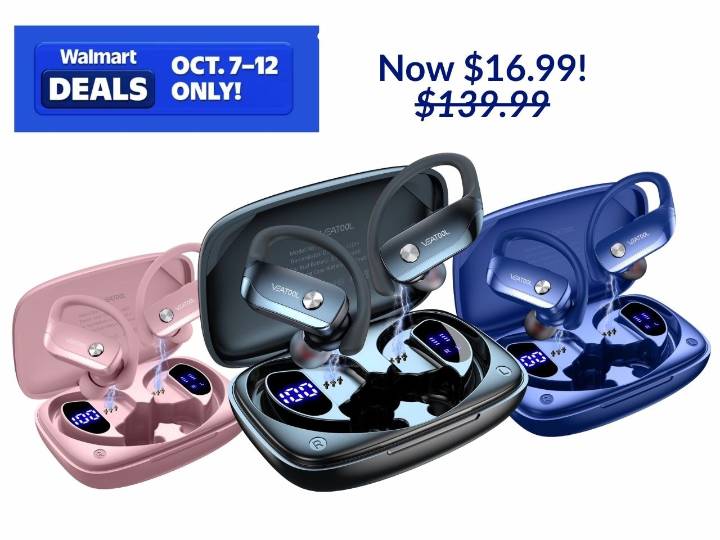 Walmart wireless earbuds deal: $91 off VEATOOL Bluetooth headphones