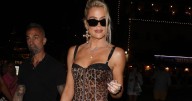 Photo: Khloe Kardashian Channels Mob Wife Aesthetic in Animal Print Bodysuit
