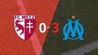 Liga de Francia: Metz no pudo contener la fuerza de Olympique de Marsella y cayó derrotado por 3 a 0