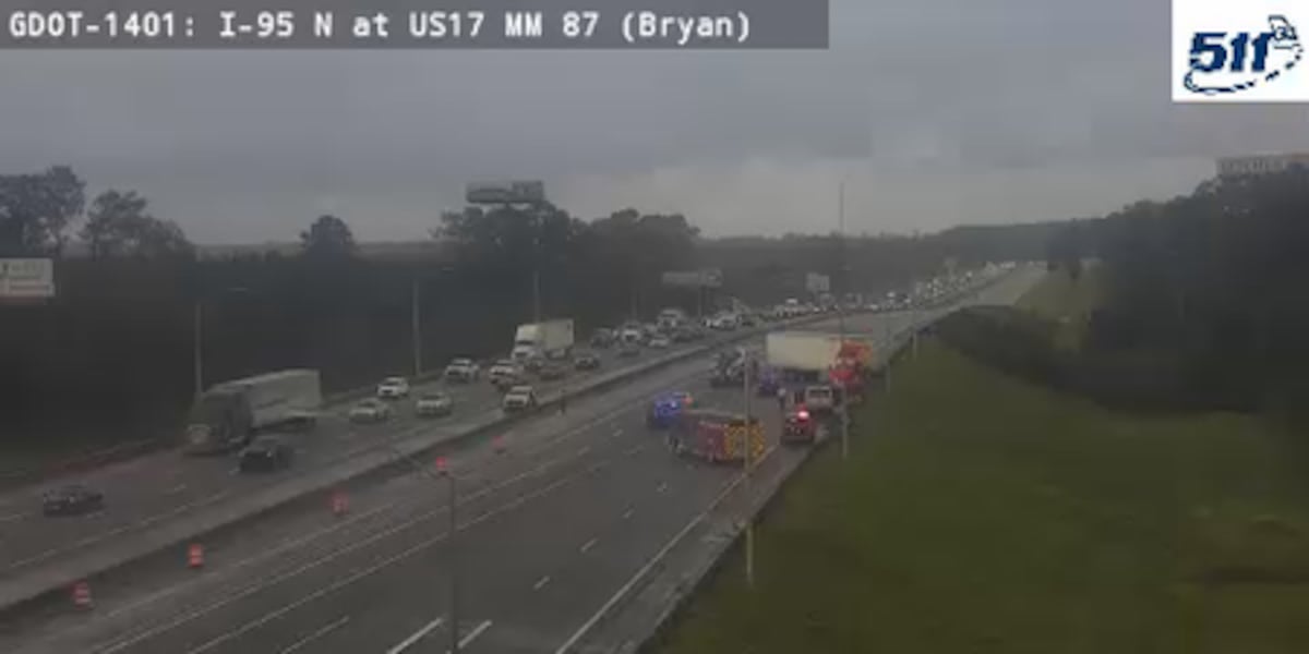 All lanes of I-95 northbound shut down due to semi