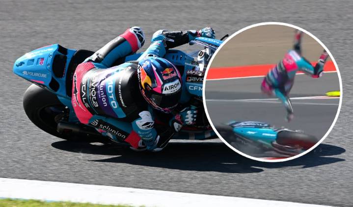 VIDEO - David Alonso sufrió fea caída en el GP Indonesia de Moto 2