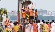 Hyderabad: Durga idols immersion in city delayed by downpour, but completed peacefully by evening