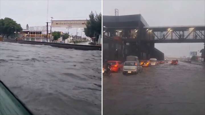 Reportan Inundaciones en Chalco a la Altura de la Autopista México
