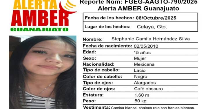 Quinceañera desaparecida en Guanajuato: Activan la Alerta Amber para Stephanie Camila