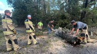 Beech Grove Volunteer firefighters clear Jasper County roads after strong winds