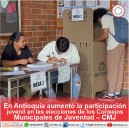 En Antioquia aumentó la participación juvenil en las elecciones de los Consejos Municipales de Juventud