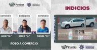 Detiene SSC Puebla a tres hombres por robo con violencia en San Sebastián de Aparicio