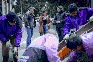 Mayra supervisó tareas de bacheo en el centro de Quilmes