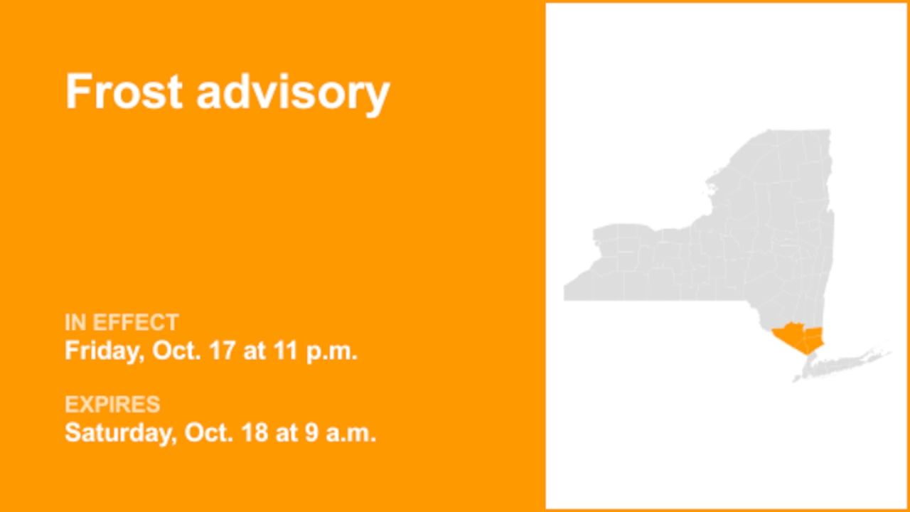 NY weather: Frost advisory in place for part of New York until Saturday morning