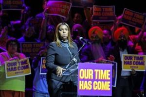 Indicted Trump foe defies president at rally for NY mayoral frontrunner