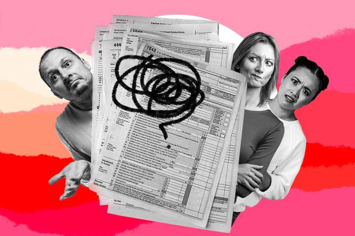 I'm getting a divorce from my husband so he can marry our girlfriend for tax reasons. We're a happy throuple. I don't know how to tell our kids.