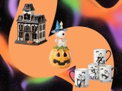 Lenox's Halloween Shop has adorable Snoopy & Nightmare Before Christmas decor