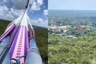 Comodidad y adrenalina en las alturas: Así es la tirolesa en hamaca de Tekax, Yucatán
