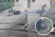 Hombre muere arrollado por tren tras intentar ganarle el paso en motocicleta en la India