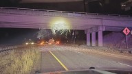 Semi-truck hits I-90 overpass, closing westbound lanes