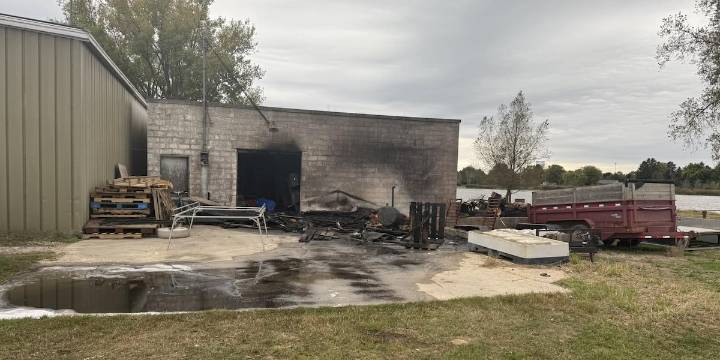 Two Rivers extinguish fire from out