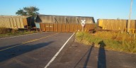 Semi truck crashes into parked train west of Grand Island