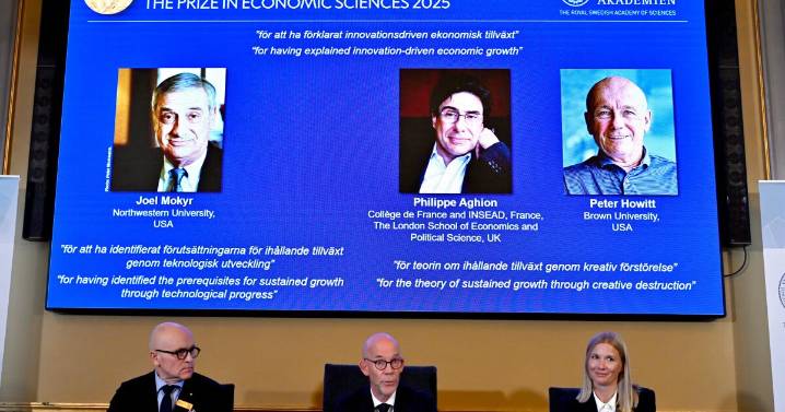 Nobel economics prize goes to 3 researchers for explaining innovation