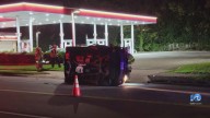 Car crashes on W. Little Creek Road