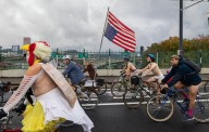 Naked bike riders demonstrate against federal troops in ‘quintessentially Portland’ protest
