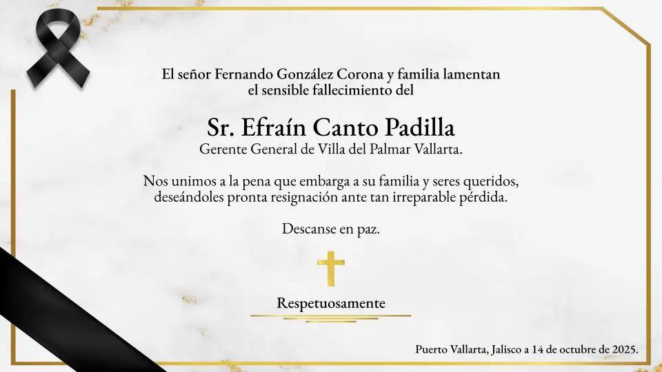 Esquela Efraín Canto Padilla