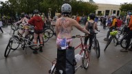 Naked bike riders demonstrate against federal troops in 'quintessentially Portland' protest