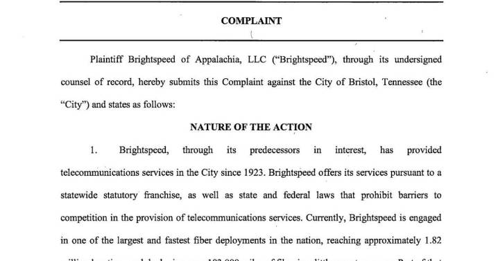 Brightspeed sues Bristol, Tenn. over fiber network fee dispute