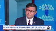 Mike Johnson Clutches Pearls Over Anti-Trump NoKings Rally Rhetoric
