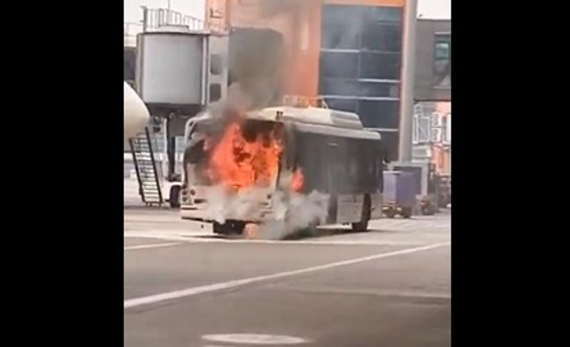 Fire breaks out in Air India bus at IGI airport, no injuries reported