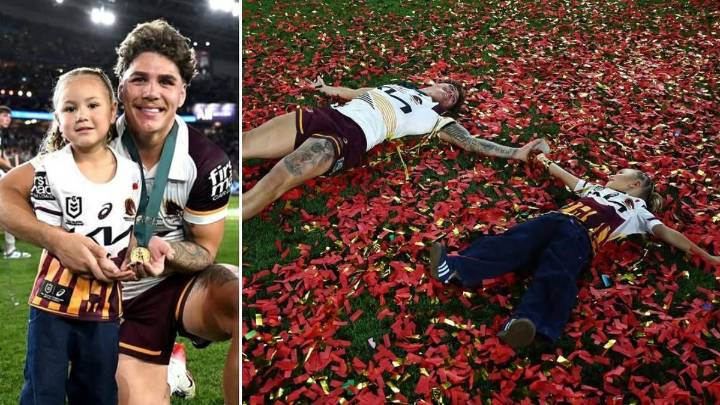 Reece Walsh pays touching tribute to daughter Leila after winning premiership
