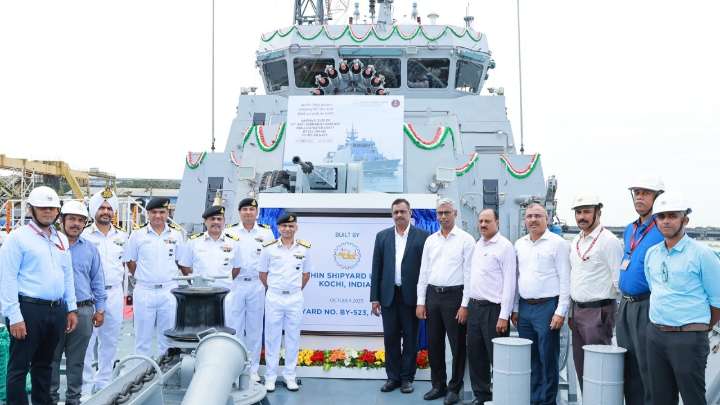 Navy receives 'Mahe', first indigenous anti-submarine warship built in Kochi
