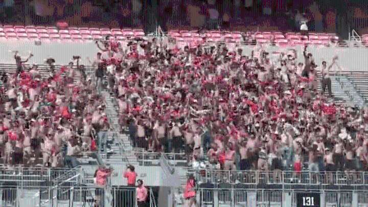 'Loyal and True': Sea of shirtless men lifts spirits at OSU game
