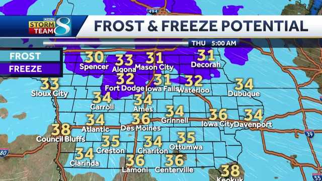 Iowa weather: Colder temperatures bring the first frost of the season
