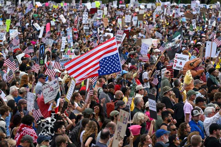 Man arraigned for alleged assault of person wearing inflatable Trump costume at ‘No Kings’ rally