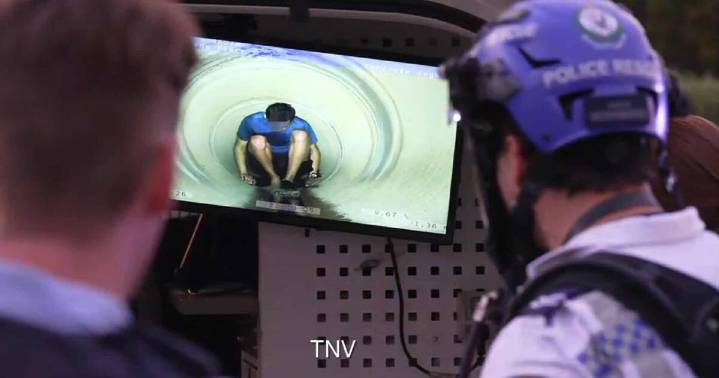 Alleged DV offender caught in a drain in Orange