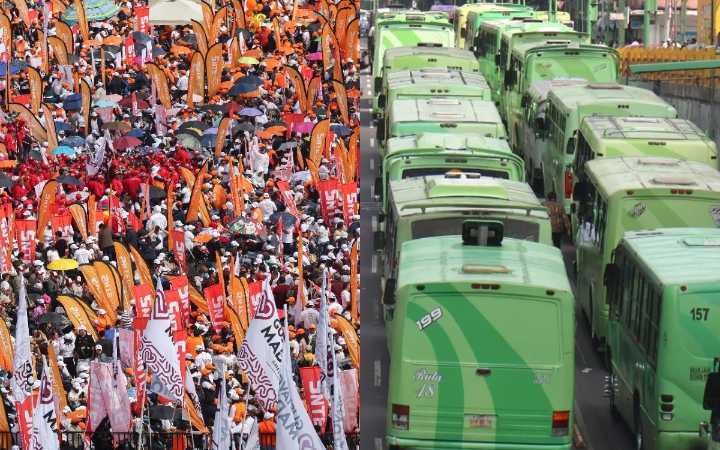 Desbordan autobuses CDMX para evento de Sheinbaum; asistieron más de 400 mil personas, dice el gobierno