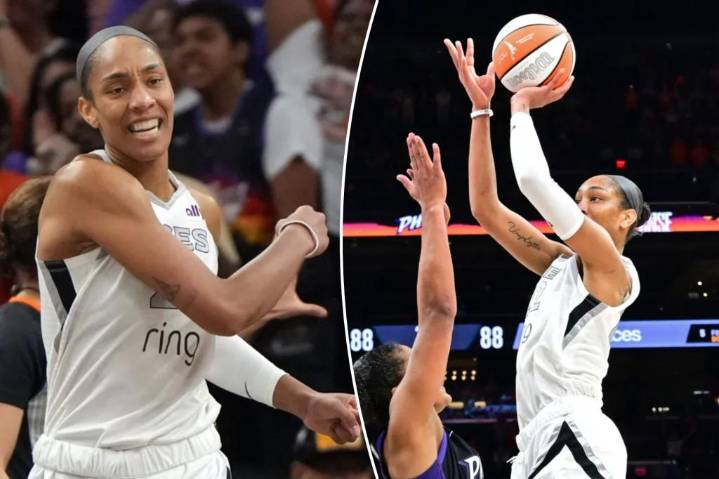 A'ja Wilson's bucket in closing seconds propel Aces to 3
