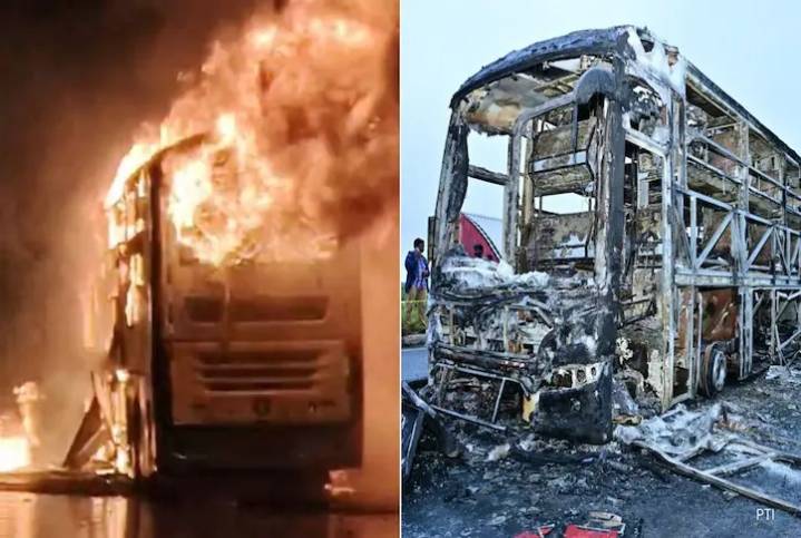 At Least 20 Dead As Sleeper Bus Catches Fire In Andhra Pradesh’s Kurnool