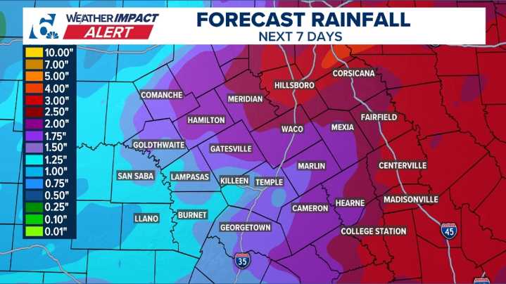 Flood Watch in effect across Central Texas as storms could bring up to 4 inches of rain to Waco area